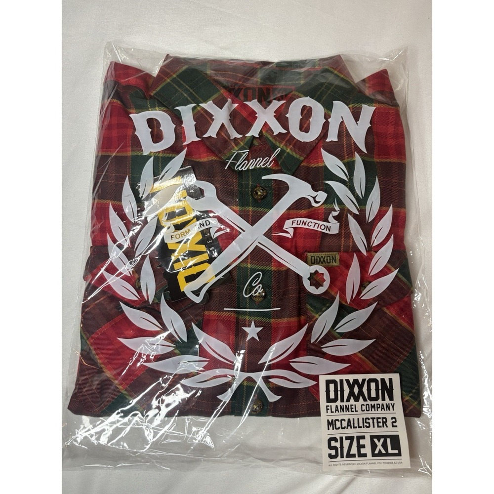 Dixxon Flannel RARE Men's XL Red Green Plaid Button Up "MCCALLISTER 2" Shirt NWT